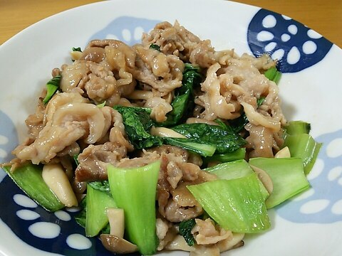 豚肉とチンゲン菜のオイスターソース炒め